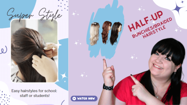 Super Styles: Half-up bunchies/braided hairstyle for staff or students!